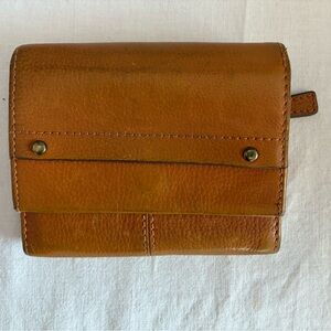 Leather Small Wallet in Ochre 4.72”x4”
